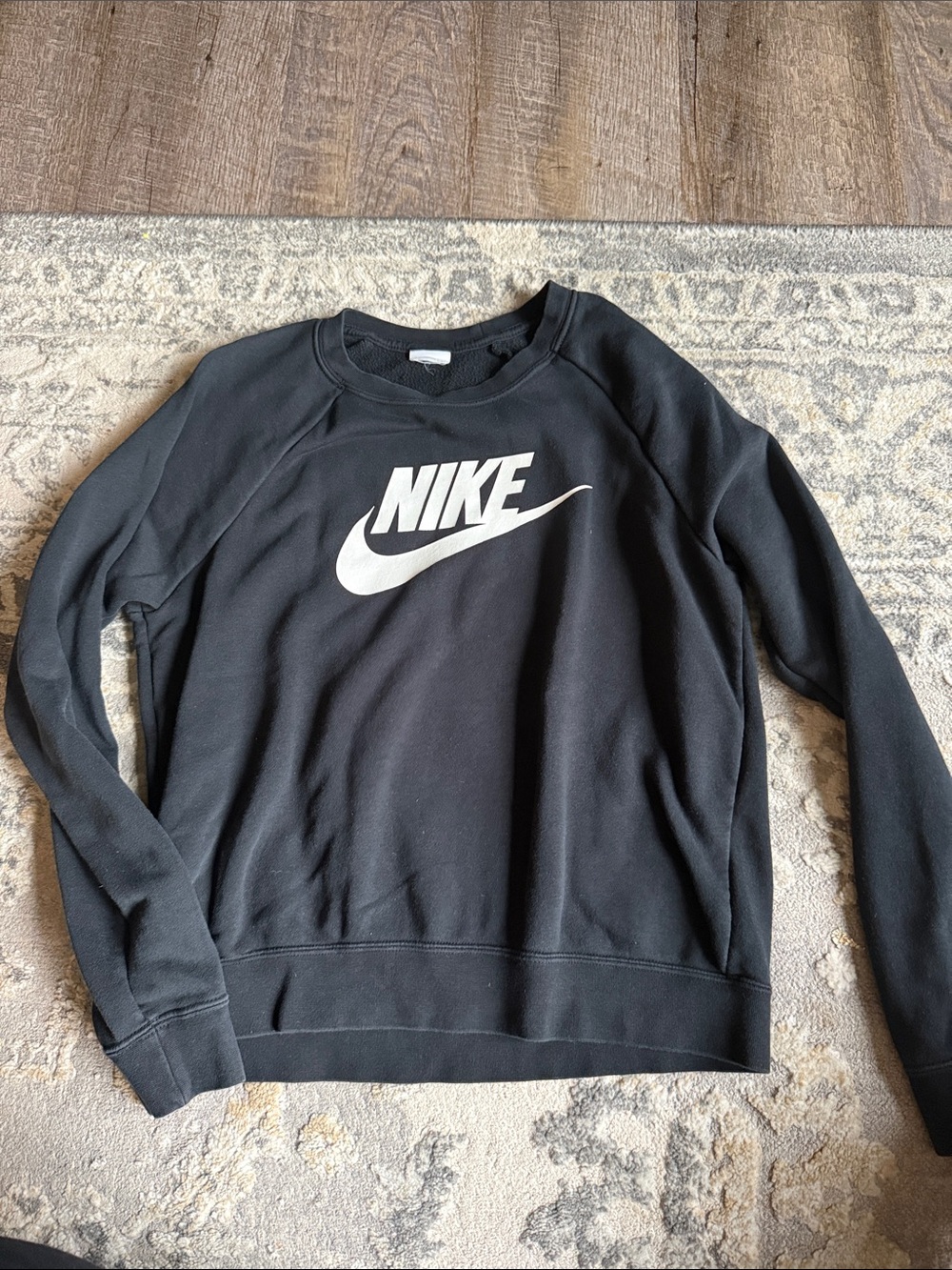 Nike Black Crewneck Sweatshirt with White Swoosh Logo